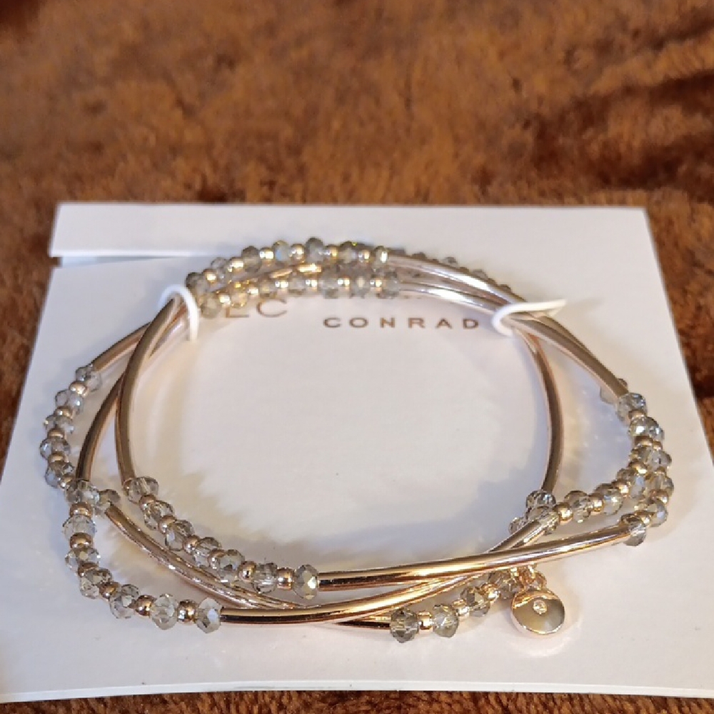 Gold and Silver Beaded Bracelet Set